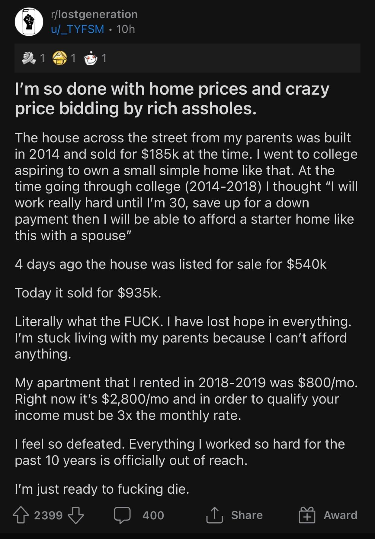 This meme is a screenshot of a Reddit post where a user shares a humorous and relatable story about struggling to pay rent and being overwhelmed by financial responsibilities. The post starts with "I'm 30, I'm broke, I'm struggling" and goes on to describe a series of unfortunate events, including a lost job, a failed business, and a rent crisis. The text includes phrases like "I'm 30, I'm broke, I'm struggling", "I'm stuck in a nightmare", and "I'm 30, I'm broke, I'm struggling".